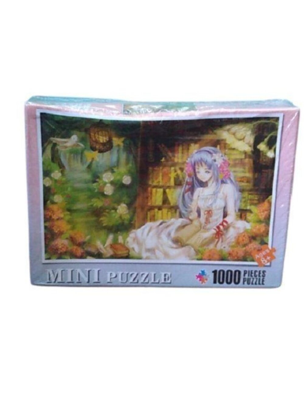 Anime Girl Puzzle Library Bunnies Garden 1000 pc